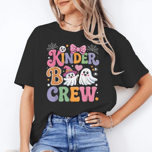 Kinder Boo Crew Kindergarten Teacher Student Halloween Women's T-Shirt - teacherstshirts.com UK