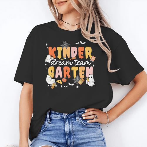 Kindergarten Dream Ghost Team Fall Halloween Spooky Teachers Women's T-Shirt - teacherstshirts.com AU
