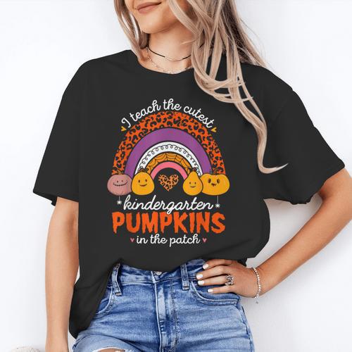 Kindergarten Teacher Pumpkin Patch Cute Women's T-Shirt - teacherstshirts.com AU