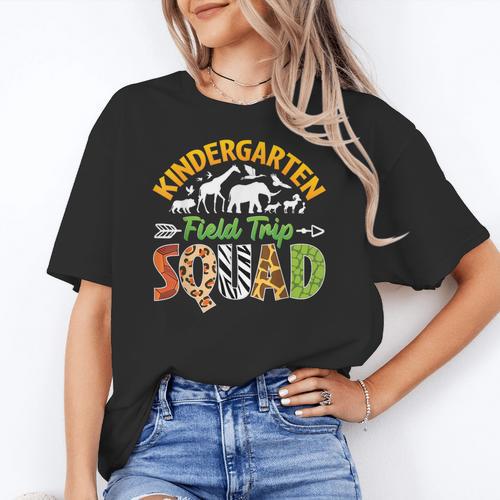 Kindergarten Zoo Field Trip Squad Matching Teacher Students Women's T-Shirt - teacherstshirts.com AU