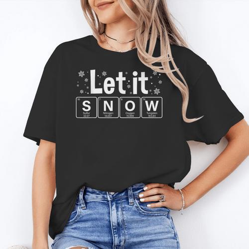 Let It Snow Christmas Pajamas Chemistry Teacher Women's T-Shirt - teacherstshirts.com DE