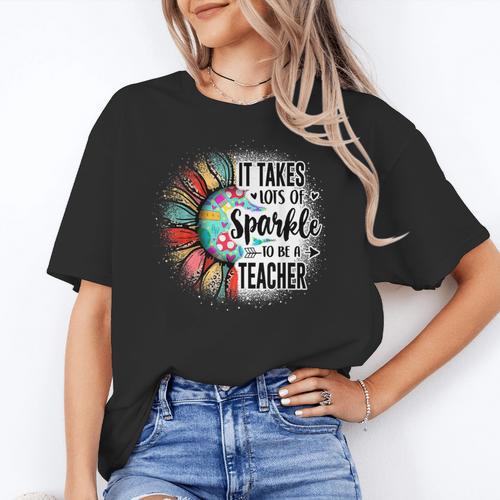 It Take Lots Of Sparkle To Be A Teacher With Sunflower Women's T-Shirt - teacherstshirts.com AU