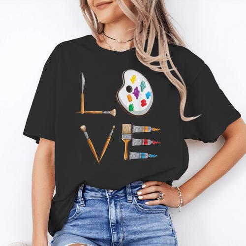 Love Art For Artist Art Teacher Women's T-Shirt - teacherstshirts.com UK