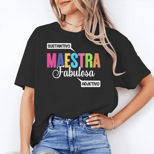 Maestra Fabulosa Bilingual Spanish Espanol Teacher School Women's T-Shirt - teacherstshirts.com DE