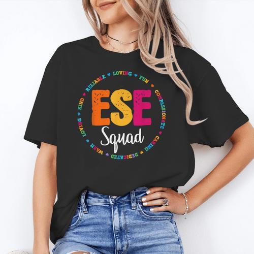 Matching ESE Squad First Last Day Team Teacher Student Tribe Women's T-Shirt - teacherstshirts.com DE