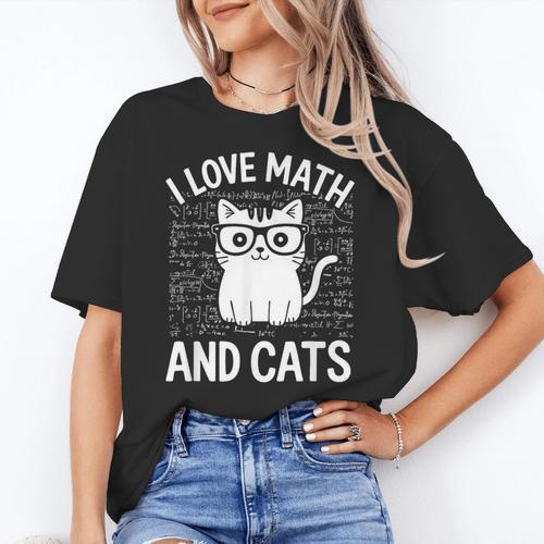 Math And Cats Apparel For Teachers Students Cat Lovers Women's T-Shirt - teacherstshirts.com UK
