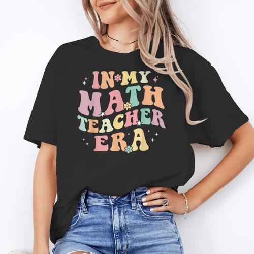 In My Math Teacher Era Retro Back To School Groovy Teacher Men Women Women's T-Shirt - teacherstshirts.com AU