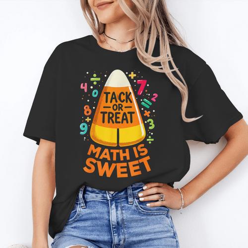 Math Teacher Halloween Costume Trick Or Treat Math Sweet Women's T-Shirt - teacherstshirts.com UK