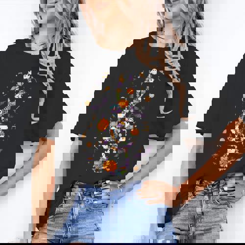 Music Note Symbol Halloween For Music Teacher Musicians Women&#x27;s T-Shirt - teacherstshirts.com