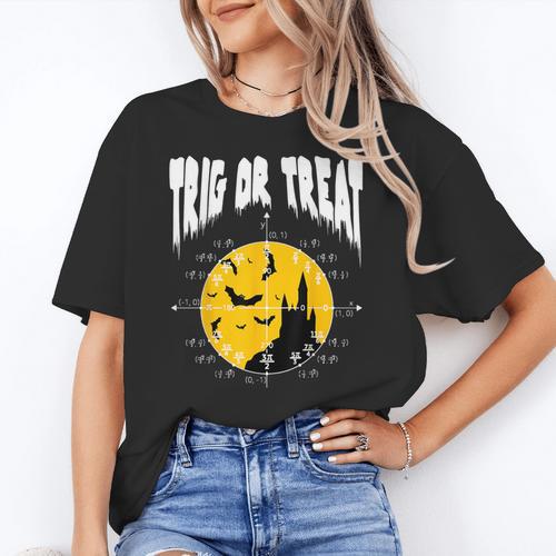 Nerdy Trig Or Treat Halloween Costume Math Teacher Women's T-Shirt - teacherstshirts.com UK