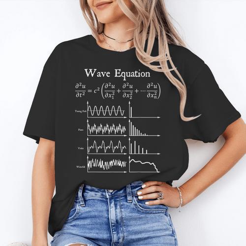 Nerdy Wave Equation Music Physics Science Math Teacher Geek Men Women Girls Kids Women's T-Shirt - teacherstshirts.com CA