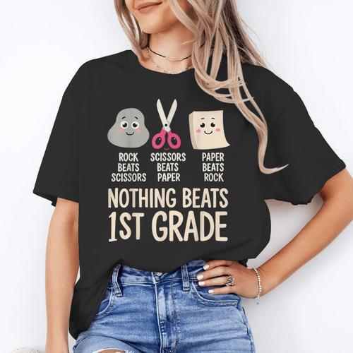 Nothing Beats 1st Grade Back To School Kids Teachers Women's T-Shirt - teacherstshirts.com DE