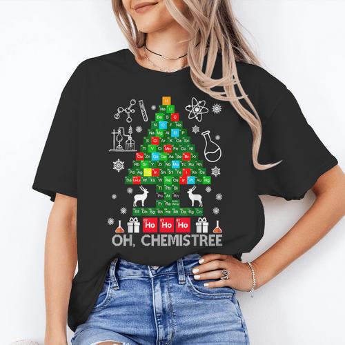 Oh Chemistree Scientist Chemical Christmas Xmas Teacher Women's T-Shirt - teacherstshirts.com