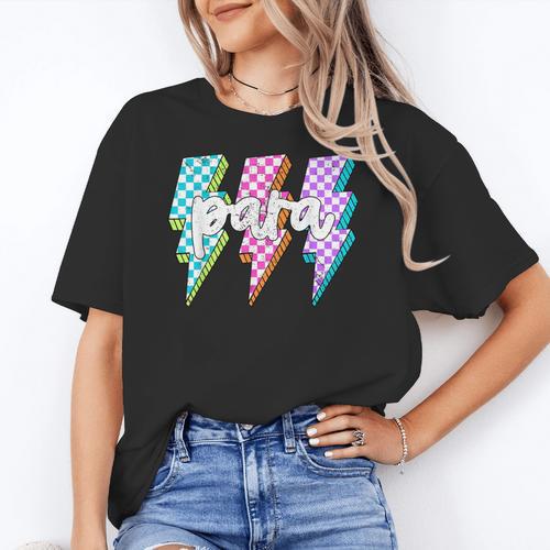 Para Squad Paraprofessional Teacher Lightning Bolt Women's T-Shirt - teacherstshirts.com CA