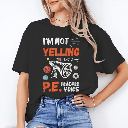PE Teacher Voice PE Teacher School Fitness Class Women's T-Shirt - teacherstshirts.com UK