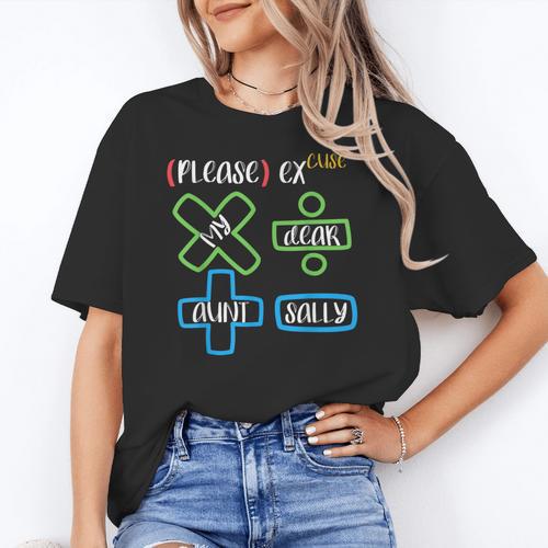 PEMDAS Please Excuse My Dear Aunt Sally Math Teacher Women's T-Shirt - teacherstshirts.com UK