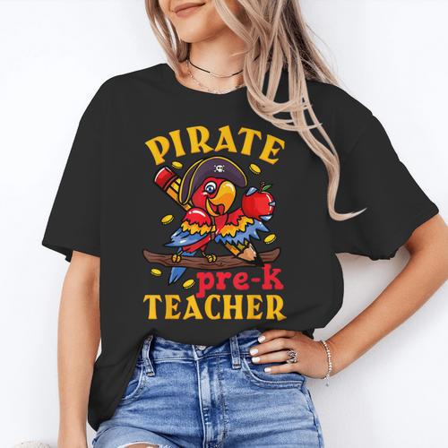 Pirate Pre-K Teacher Preschool Halloween Women's T-Shirt - teacherstshirts.com CA