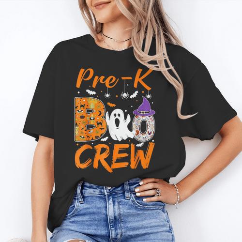 Pre K Boo Crew Teacher Student Halloween Pre Kindergarten Women's T-Shirt - teacherstshirts.com AU