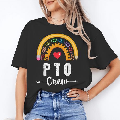 PTO Crew Parent School Volunteer Board Mom Parent Teacher Women's T-Shirt - teacherstshirts.com CA