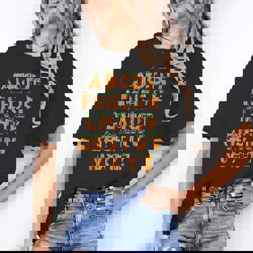 Pumpkin ABC Halloween Alphabet Costume School Teacher Kids Women&#x27;s T-Shirt - teacherstshirts.com