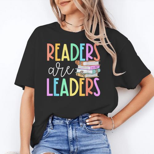 Readers Are Leaders Reading Book Lovers Teacher Women Kids Women's T-Shirt - teacherstshirts.com UK