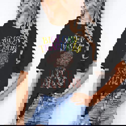 Retro BIOLOGY TEACHERS LOVE BRAINS This Is My Scary STEM Women&#x27;s T-Shirt - teacherstshirts.com