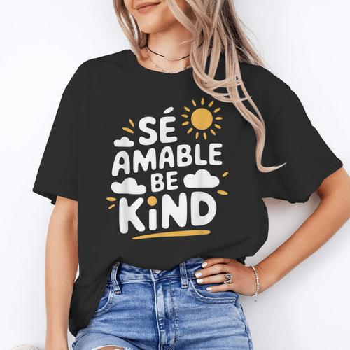 SÉ AMABLE Be Kind Bilingual Teacher Maestra Spanish Teacher Women's T-Shirt - teacherstshirts.com DE