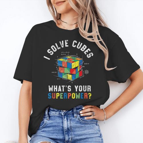 I Solve Cubes Speed Cubing Vintage Youth Math Teacher Women's T-Shirt - teacherstshirts.com DE