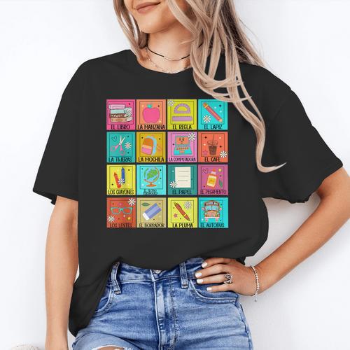 Spanish Teacher Back To School Maestra Dual Language Crew Women's T-Shirt - teacherstshirts.com AU