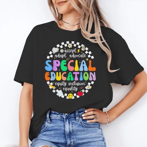 Special Education Teacher SPED Squad Team Kids Men Groovy Women's T-Shirt - teacherstshirts.com DE