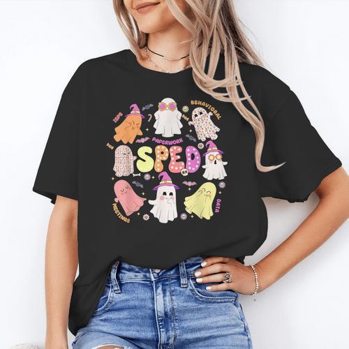 SPED Teacher Halloween Spooky Special Education Team Men Women Kids Women's T-Shirt - teacherstshirts.com AU