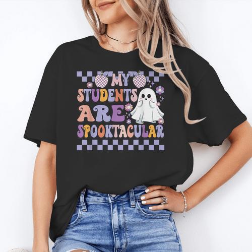 My Students Are Spooktacular Teacher Halloween Vibes Women's T-Shirt - teacherstshirts.com CA