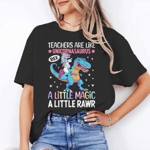 T Rex Dinosaur Unicorn Teachers Are Like Unicornasaurus Rex Women's T-Shirt - teacherstshirts.com