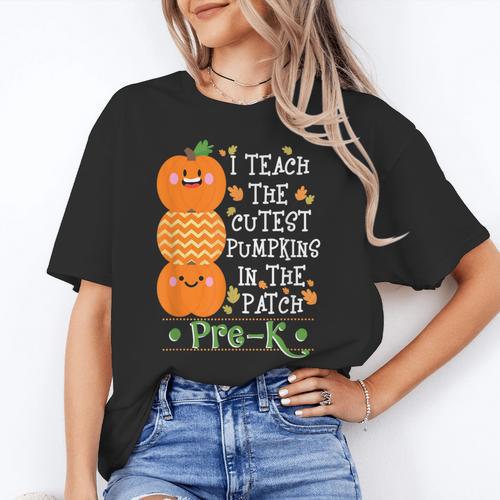 I Teach The Cutest Pumpkins In Patch Pre-K Halloween Teacher Women's T-Shirt - teacherstshirts.com AU