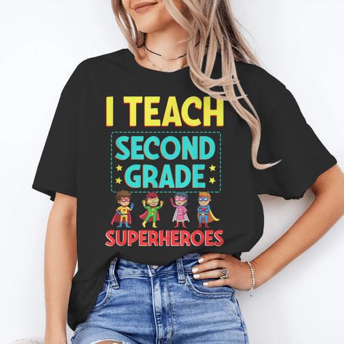 I Teach Second Grade Superheroes Teacher Superhero Women's T-Shirt - teacherstshirts.com DE