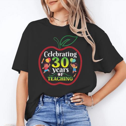 Teacher Celebrating 30 Years Of Teaching Students School Women's T-Shirt - teacherstshirts.com CA