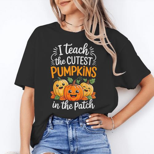 Teacher Halloween Pre-K Teacher Kindergarten Cutest Pumpkins Women's T-Shirt - teacherstshirts.com