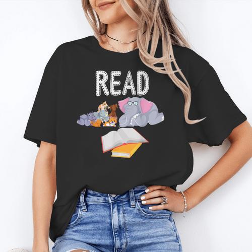 Teacher Library Read Book Club Piggie Elephant Pigeons Men Women Kids Women's T-Shirt - teacherstshirts.com CA