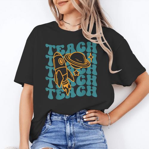Teacher Outer Space Science Astronomy Planet Saturn Teach Women's T-Shirt - teacherstshirts.com AU