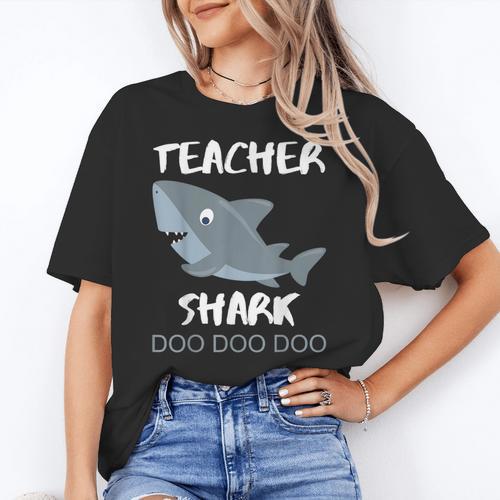Teacher Shark Shirt Christmas Idea For Him Her Women's T-Shirt - teacherstshirts.com CA
