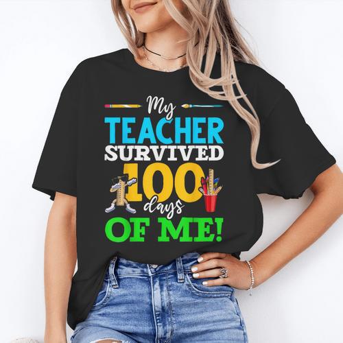 My Teacher Survived 100 Days Of Me Dab 100 Days Of School For Men Women Kids Women's T-Shirt - teacherstshirts.com