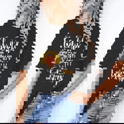 Teachers Thanksgiving Thankful For My Little Turkeys Women&#x27;s T-Shirt - teacherstshirts.com