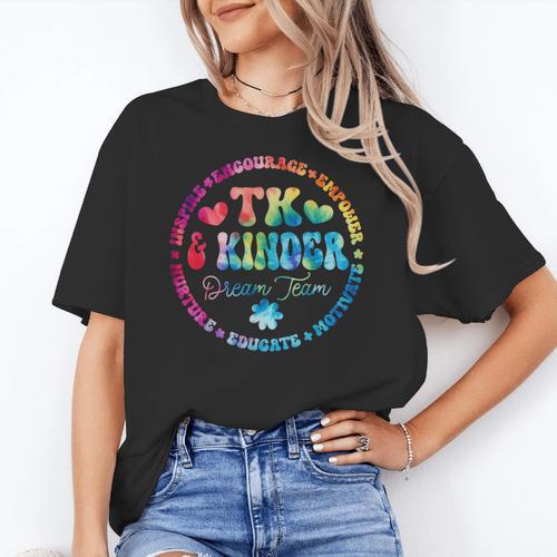 TK & Kinder Dream Team Transitional Kindergarten Teacher Women's T-Shirt - teacherstshirts.com