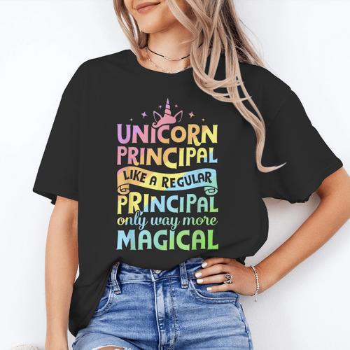 Unicorn Principal Back To School Teacher Appreciation Women's T-Shirt - teacherstshirts.com UK