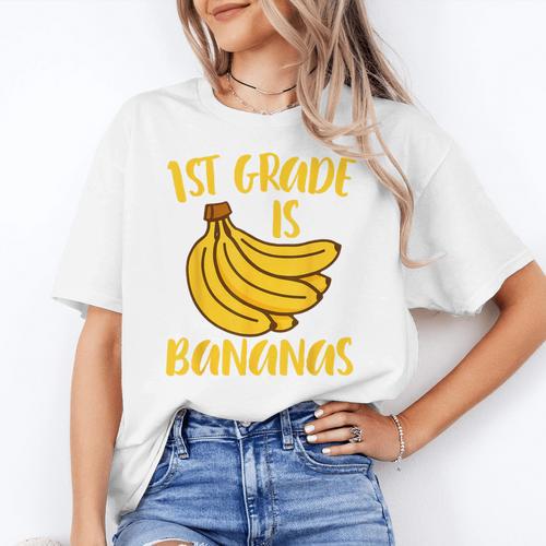 1st Grade Is Bananas Teacher Teaching Back To School Women's T-Shirt - teacherstshirts.com AU