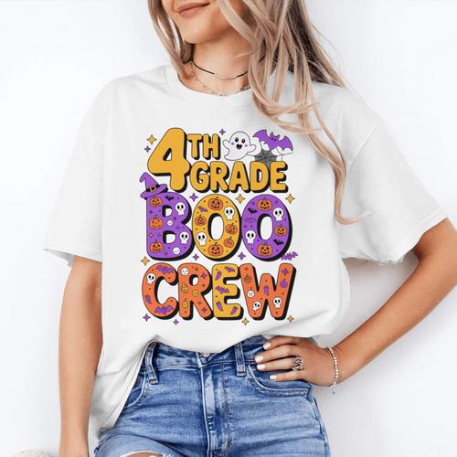 4th Grade Boo Crew Ghost Halloween Teacher Costume Women's T-Shirt - teacherstshirts.com DE