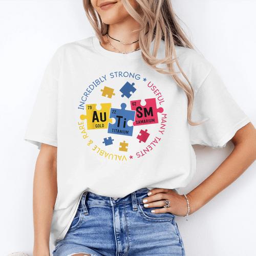 Autism Awareness Shirt Periodic Puzzle Science Teacher Men Women Kids Women's T-Shirt - teacherstshirts.com AU