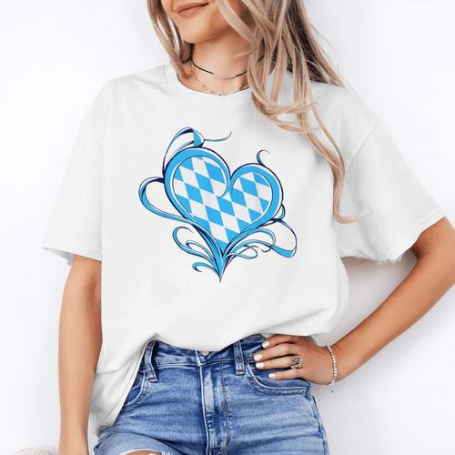 Bavarian Flag As Heart Blue Diamond Bavaria Women's T-Shirt - Bostonterriersmerch.com