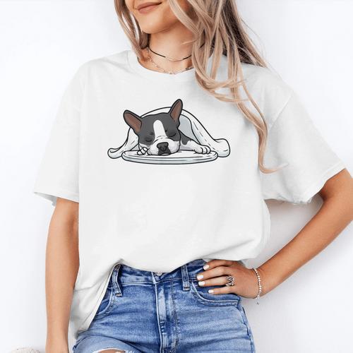 Boston Terrier Dog Official Sleeping Men Women Girls Kids Women's T-Shirt - Bostonterriersmerch.com