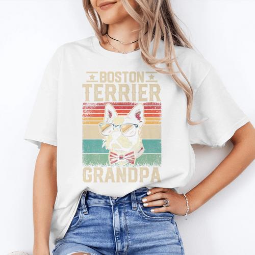 Boston Terrier Grandpa Dog Lover Father's Day Premium Women's T-Shirt - Bostonterriersmerch.com